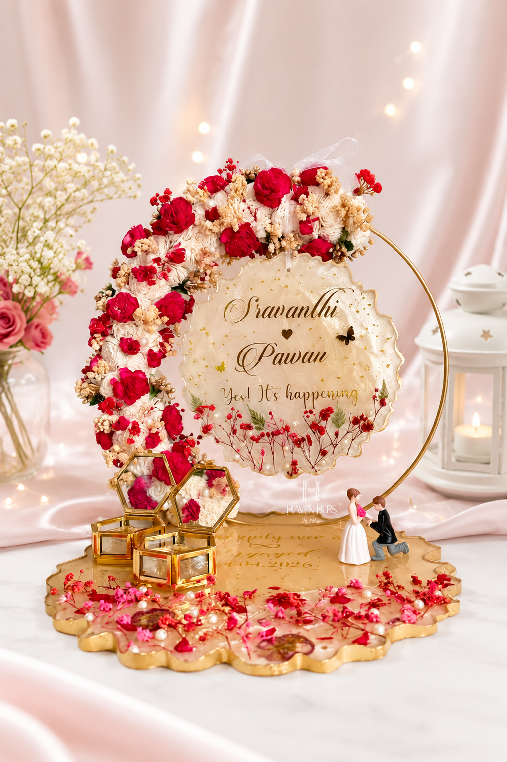 Luxury ring try for engagement ceremony
