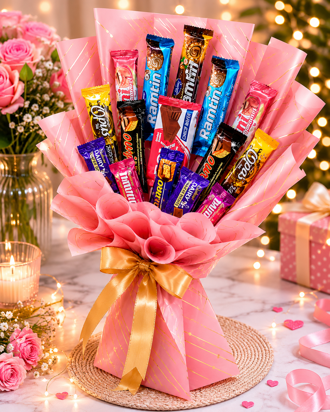 Premium Chocolate Bouquet Gift – Luxury Handmade Candy Bouquet for Birthday, Anniversary & Special Occasions