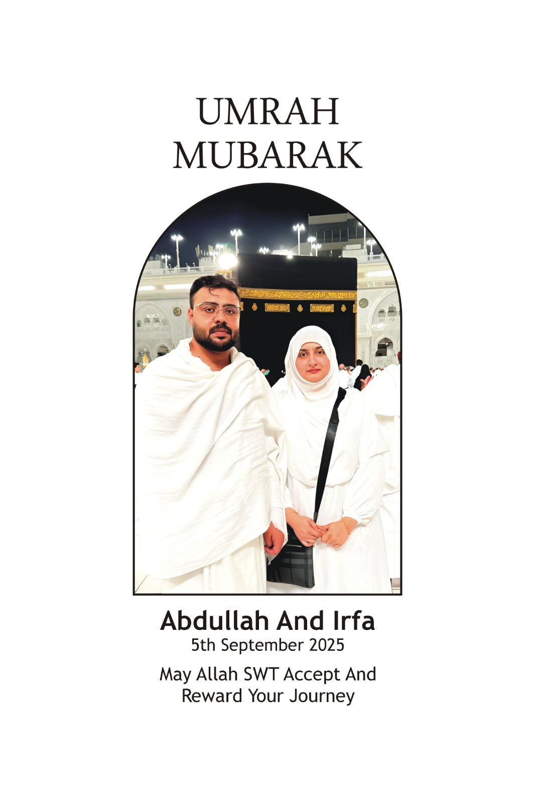 Personalized Umrah Mubarak Photo Frame – Islamic Gift for Loved Ones