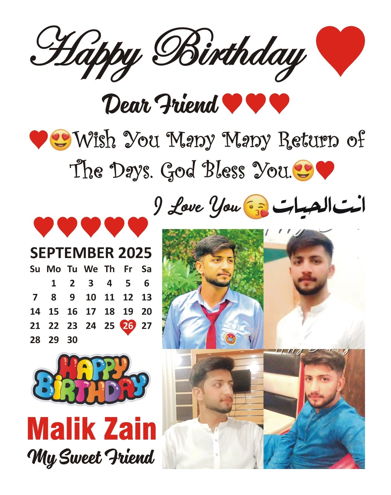 Personalized Birthday Calendar Photo Frame – Custom Gift for Him | July Birthday Frame