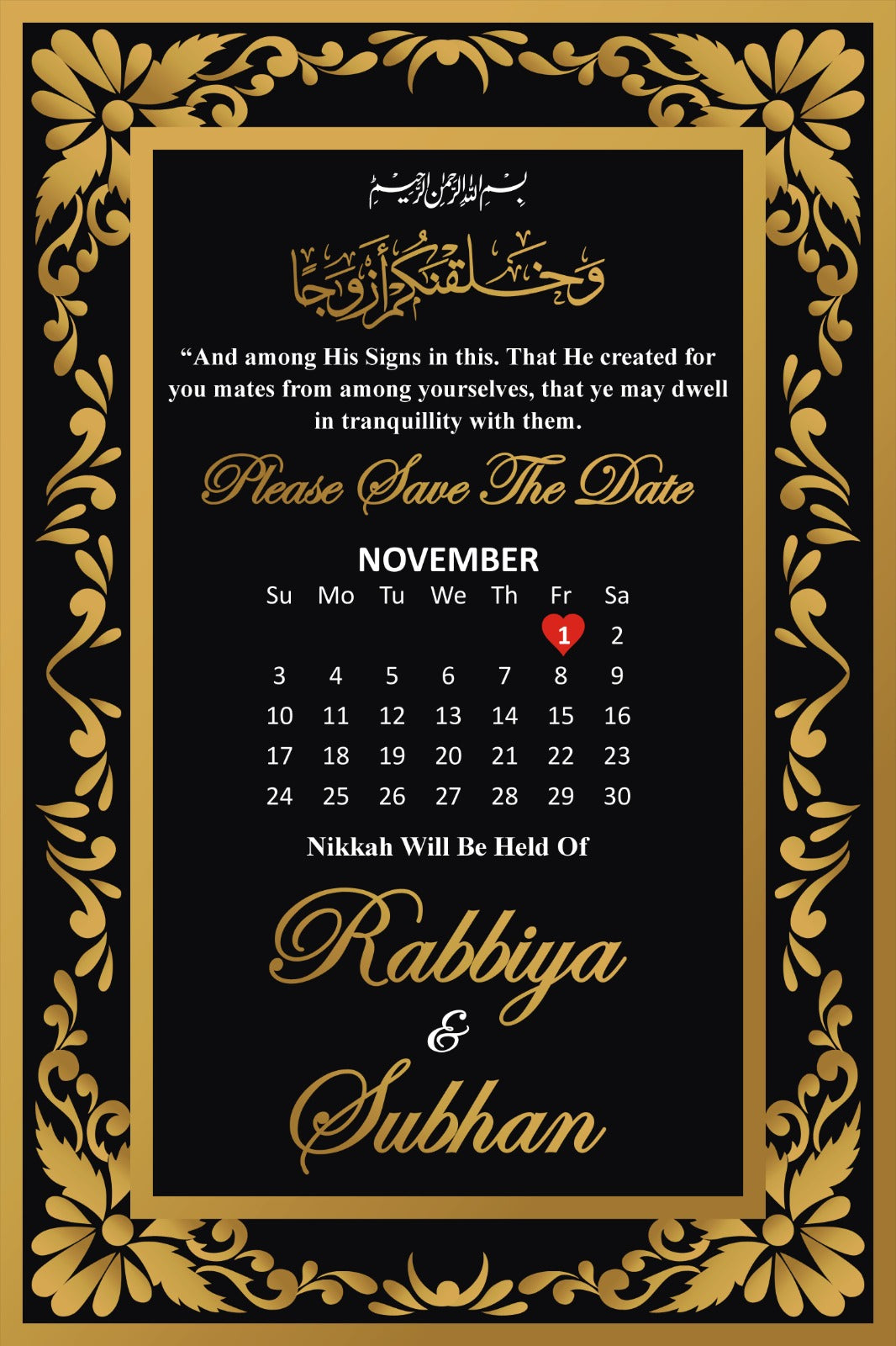 Personalized Couple Calendar Frame – Custom Anniversary & Wedding Gift