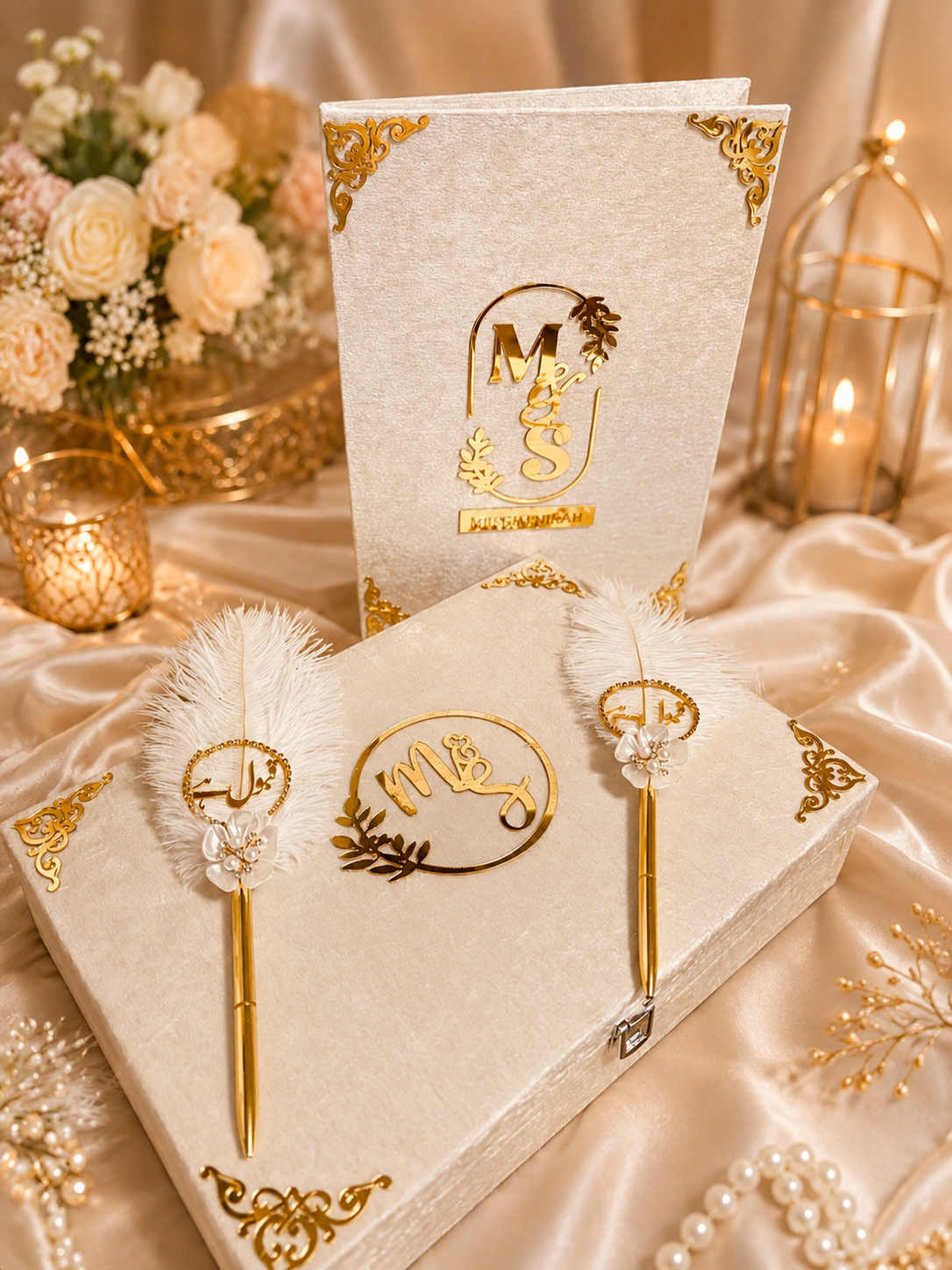 Luxury Personalized Nikah Nama & Pen Set – Premium Wedding Keepsake Box