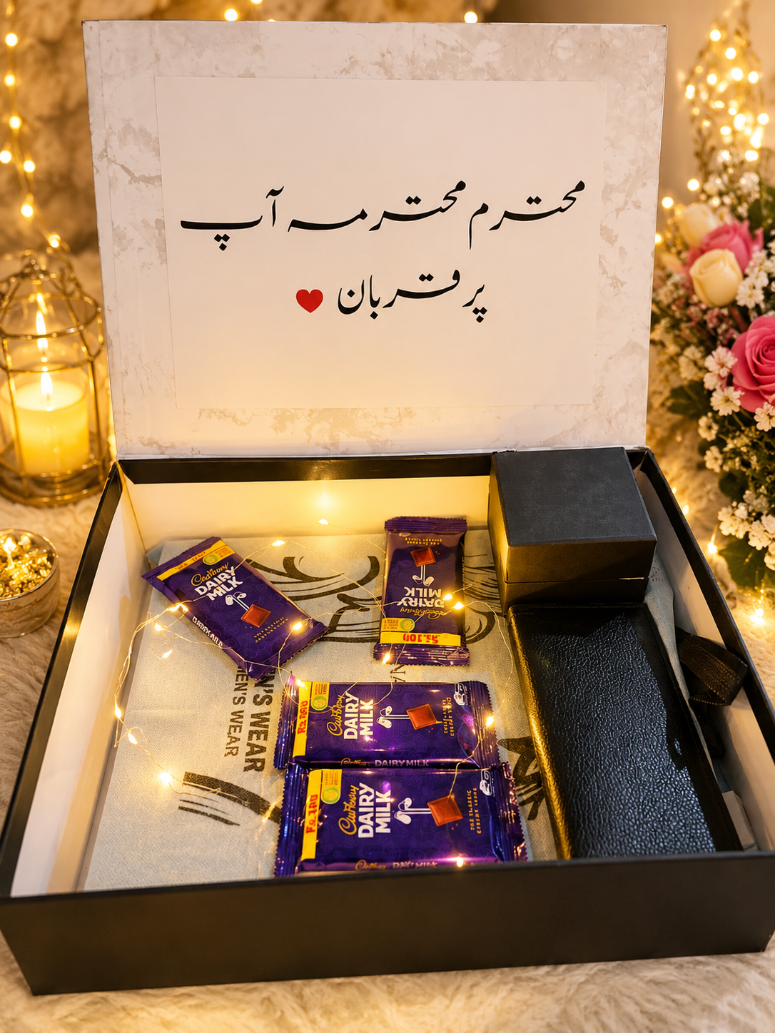 Luxury Personalized Gift Hamper Box – Chocolate, Wallet & Surprise Gift Set