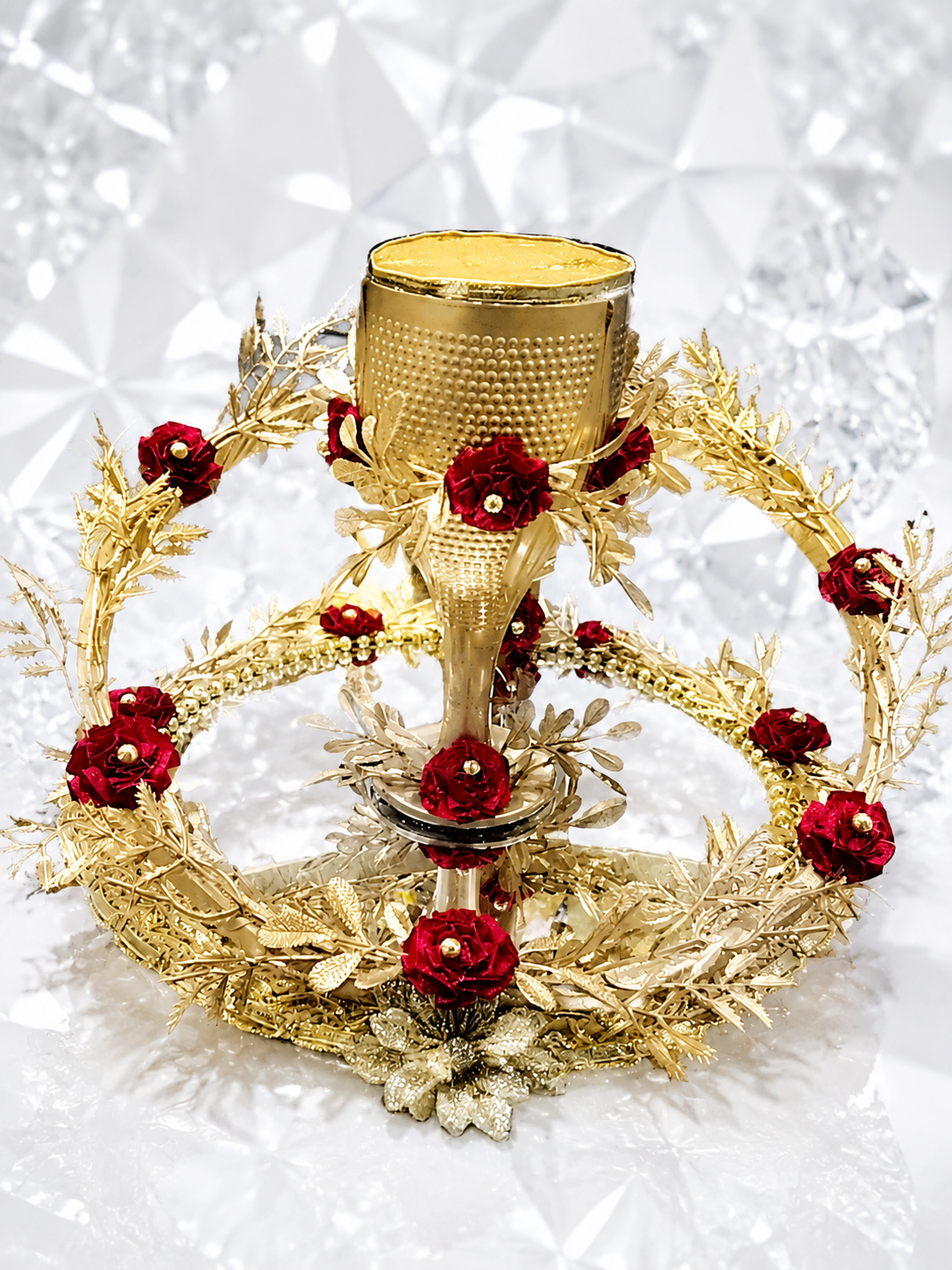 Luxury Golden Floral Candle Holder – Premium Wedding & Home Décor Centerpiece