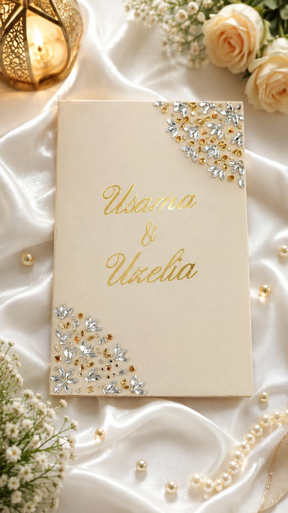 Luxury Nikah booklet with stones work
