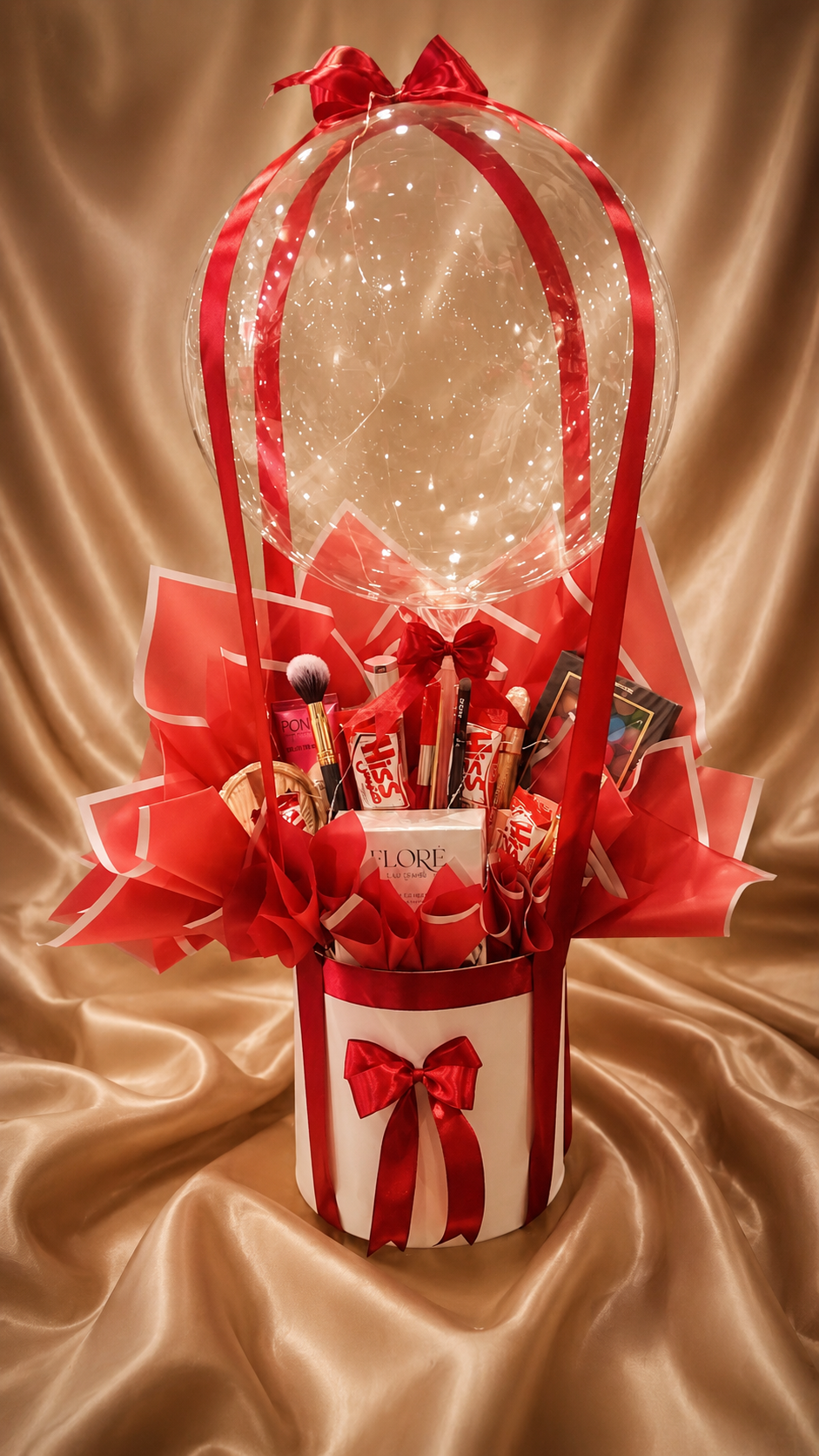 Luxury Beauty & Chocolate Balloon Gift Box – Premium Surprise Hamper for Her