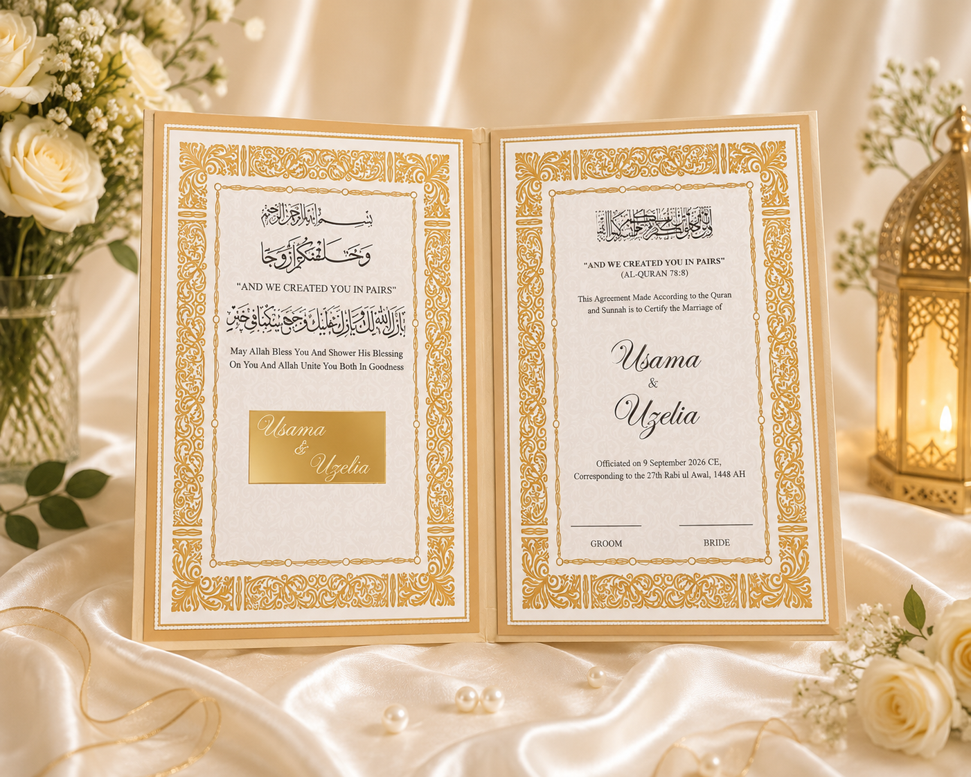 Luxury Nikah booklet with stones work