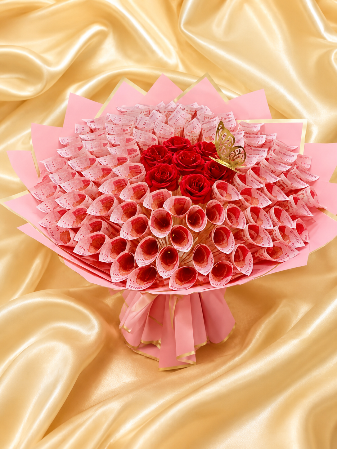Luxury Money Rose Bouquet – Premium Cash Flower Bouquet for Weddings & Special Occasions