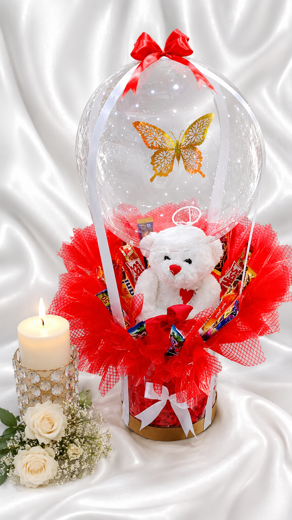 Luxury Teddy Chocolate Balloon Gift Box