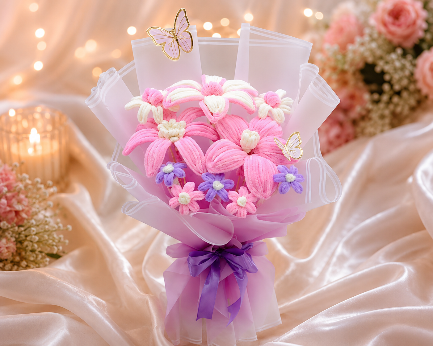 Handmade Crochet Flower Bouquet – Luxury Forever Flower Gift